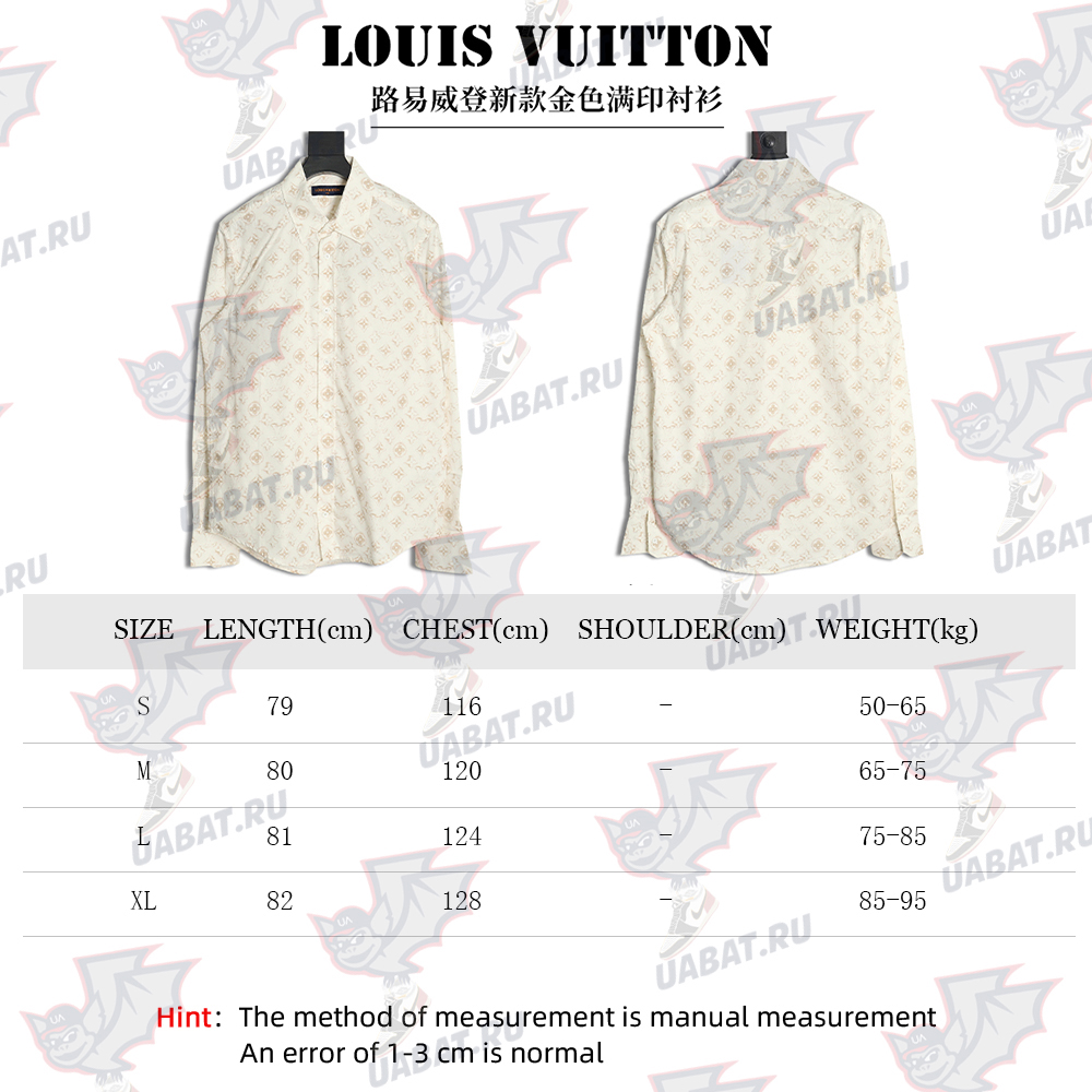 l0*is V*t0n gold print shirt s-xl