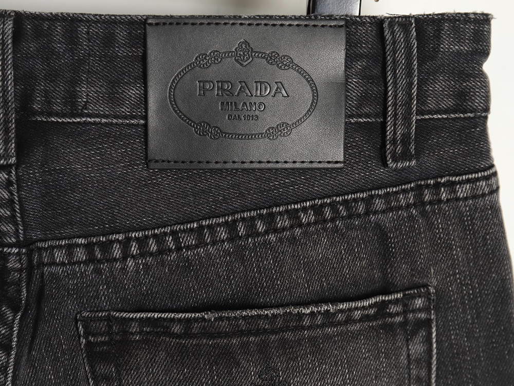 Pra*a washed jeans with triangle and logo embroidery s-xxl