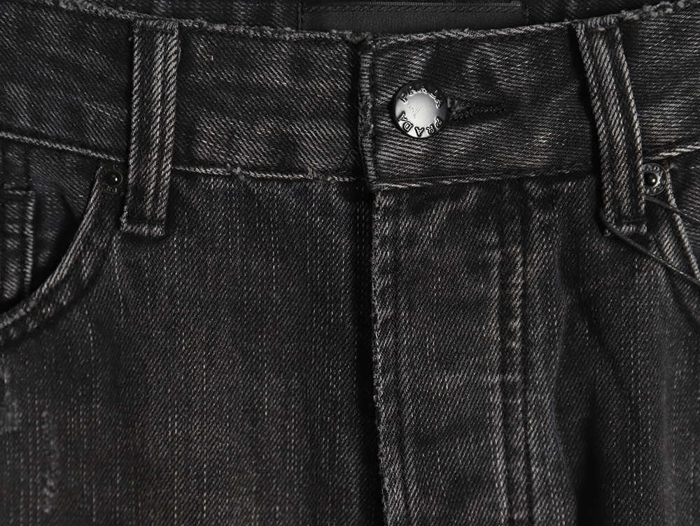 Pra*a washed jeans with triangle and logo embroidery s-xxl