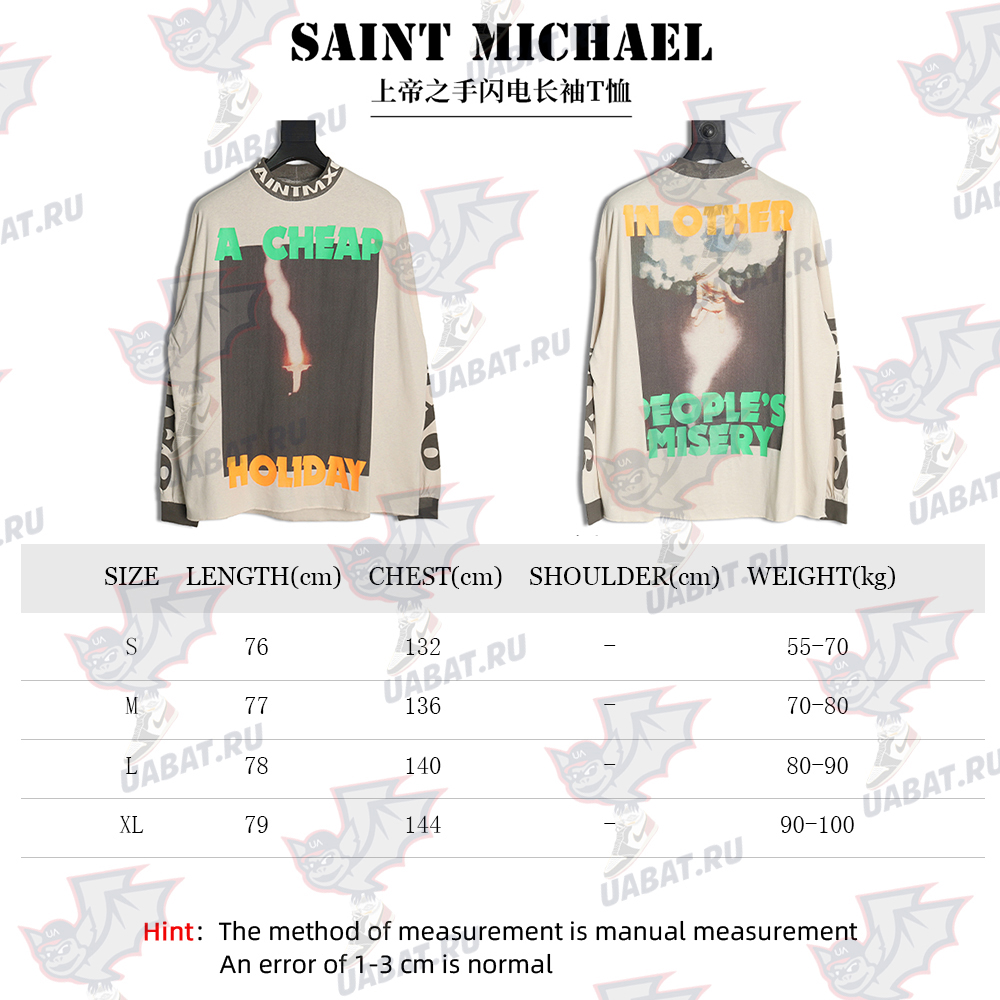 Saint Michael Hand of God Lightning Long Sleeve T-Shirt S-XL