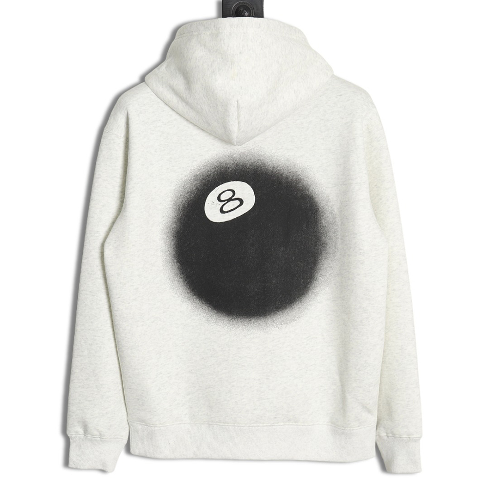 Stussy Black 8 Billiards Logo Hoodie with Blurred Back S-XL