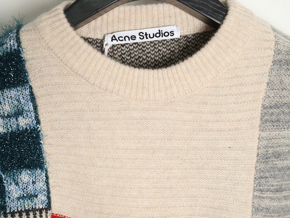 Acne studios panelled crew neck sweater