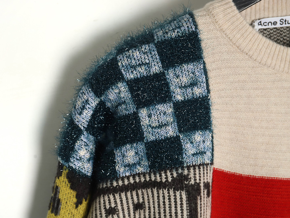 Acne studios panelled crew neck sweater