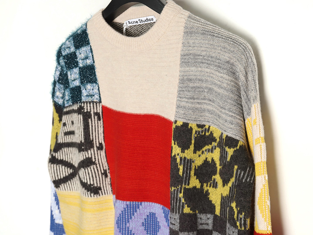 Acne studios panelled crew neck sweater