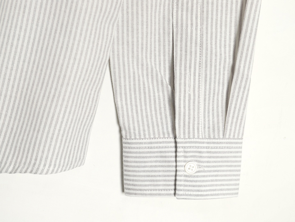 Ami small heart embroidered striped long-sleeved shirt TSK1