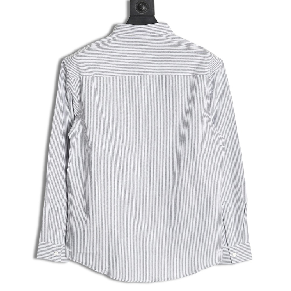 Ami small heart embroidered striped long-sleeved shirt TSK2