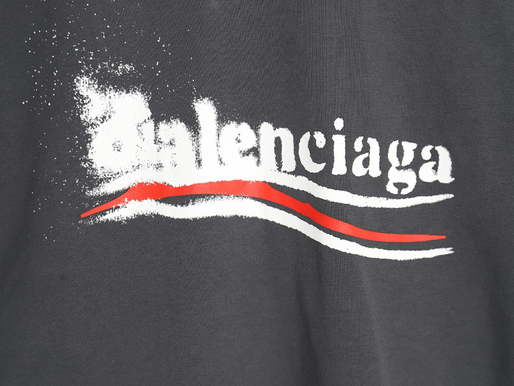 Ba*len*cia*ga blurred coke print washed ripped long sleeves tsk2