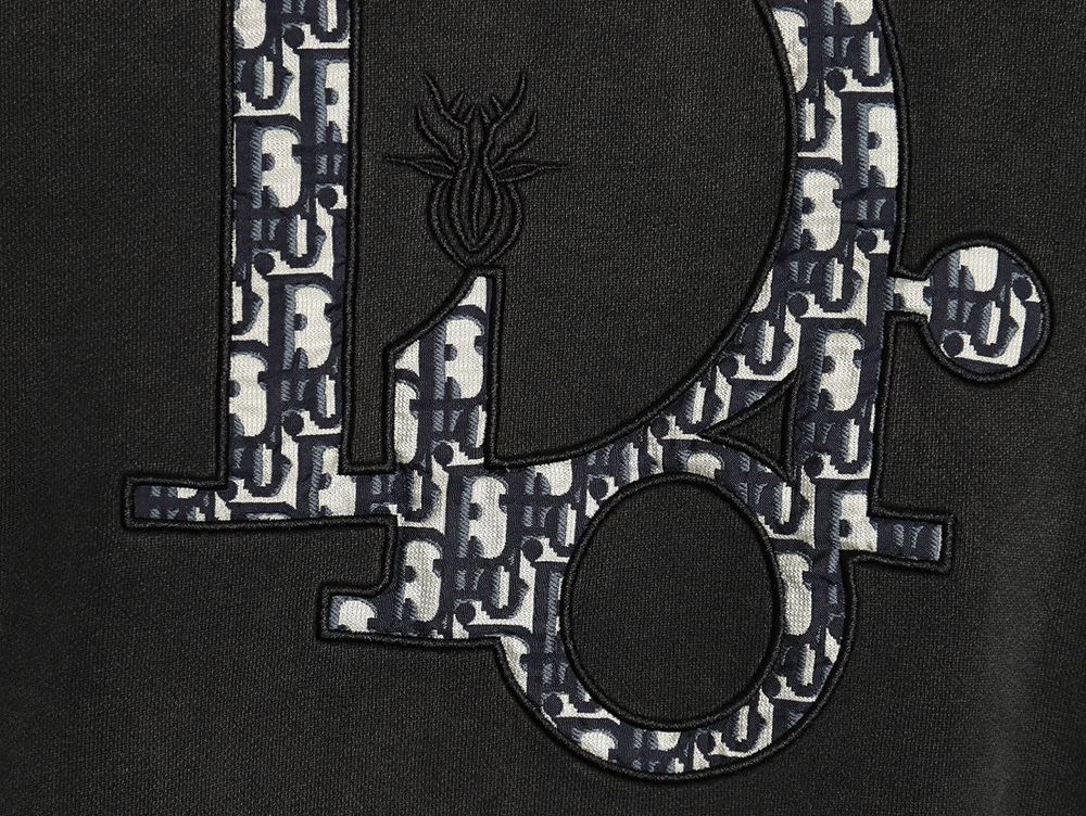 D*or washed embroidered lettering crew neck sweatshirt