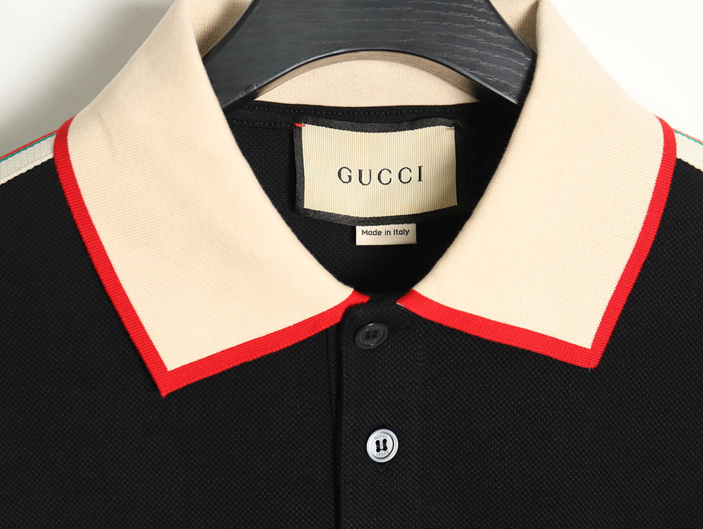 G*u*i classic shoulder jacquard webbing polo short sleeve