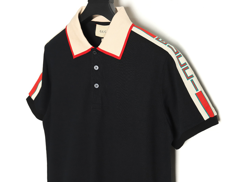 G*u*i classic shoulder jacquard webbing polo short sleeve