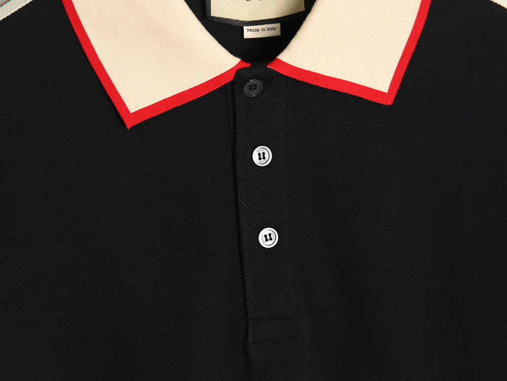 G*u*i classic shoulder jacquard webbing polo short sleeve