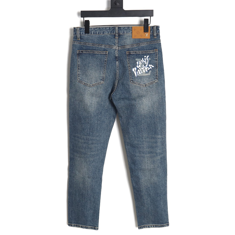 l0*is V*t0n graffiti back pocket jeans