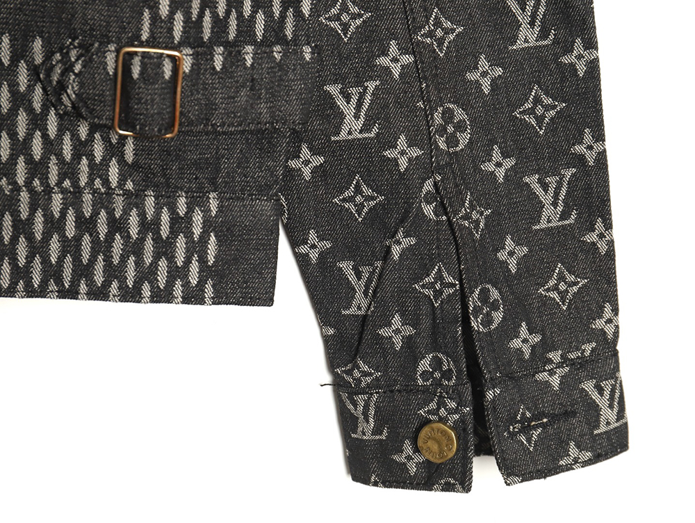 l0*is V*t0n checkered floral denim long-sleeved jacket tsk1