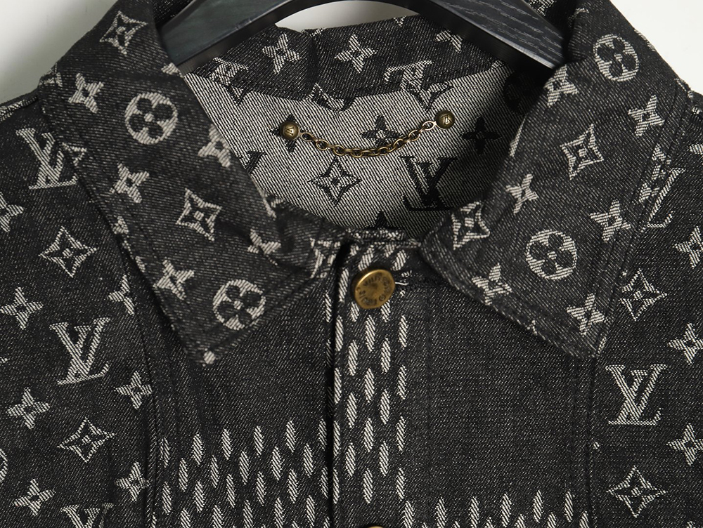 l0*is V*t0n checkered floral denim long-sleeved jacket tsk1