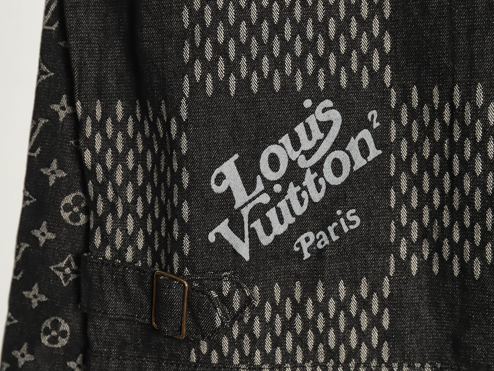 l0*is V*t0n checkered floral denim long-sleeved jacket tsk1