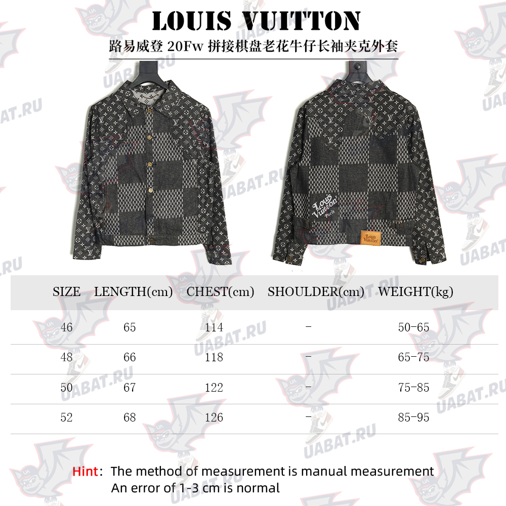l0*is V*t0n checkered floral denim long-sleeved jacket tsk1