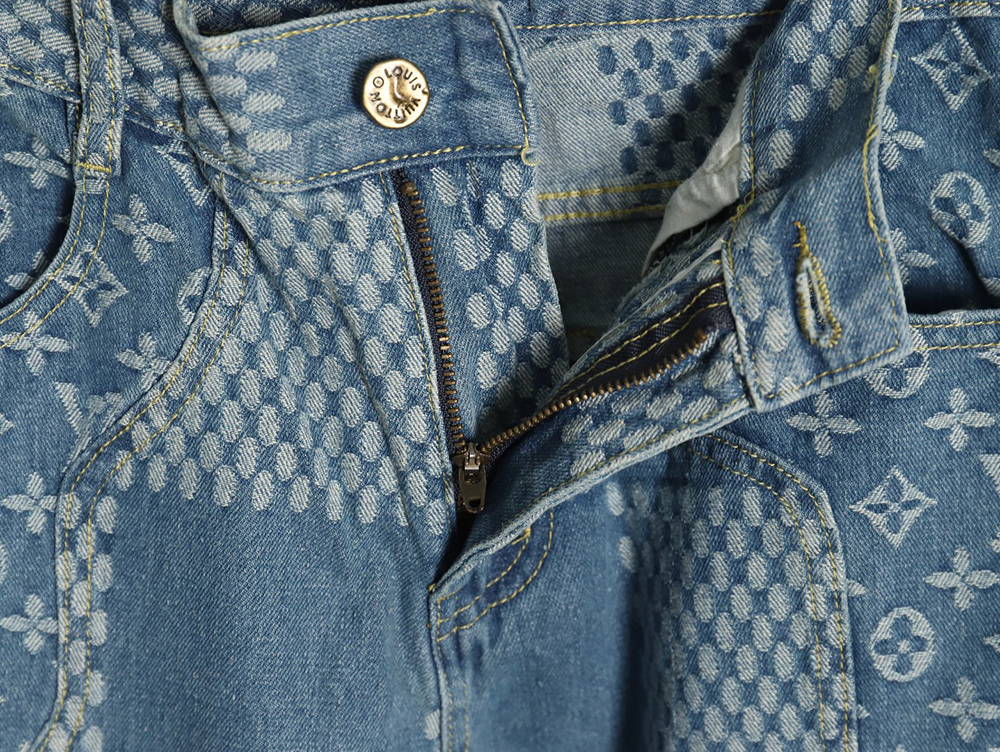 l0*is V*t0n nigo checkerboard print jeans