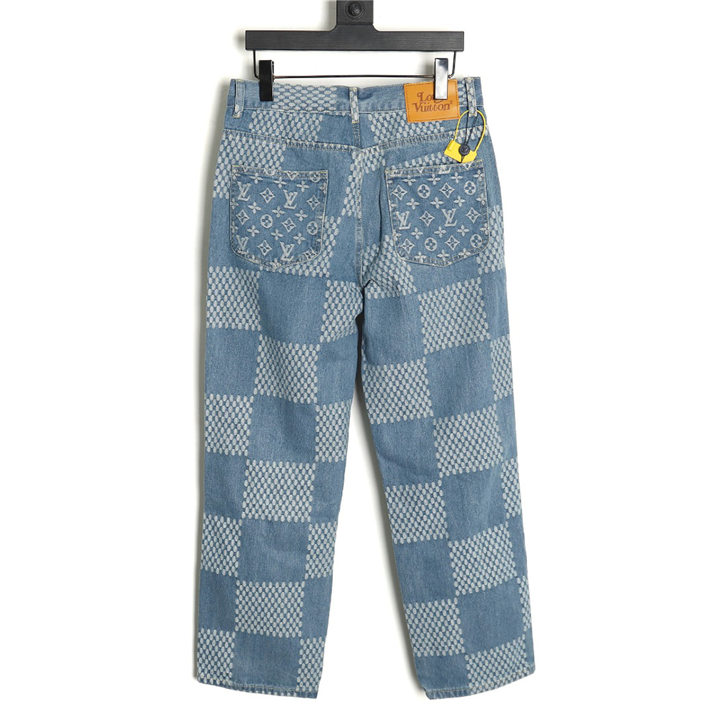l0*is V*t0n nigo checkerboard print jeans
