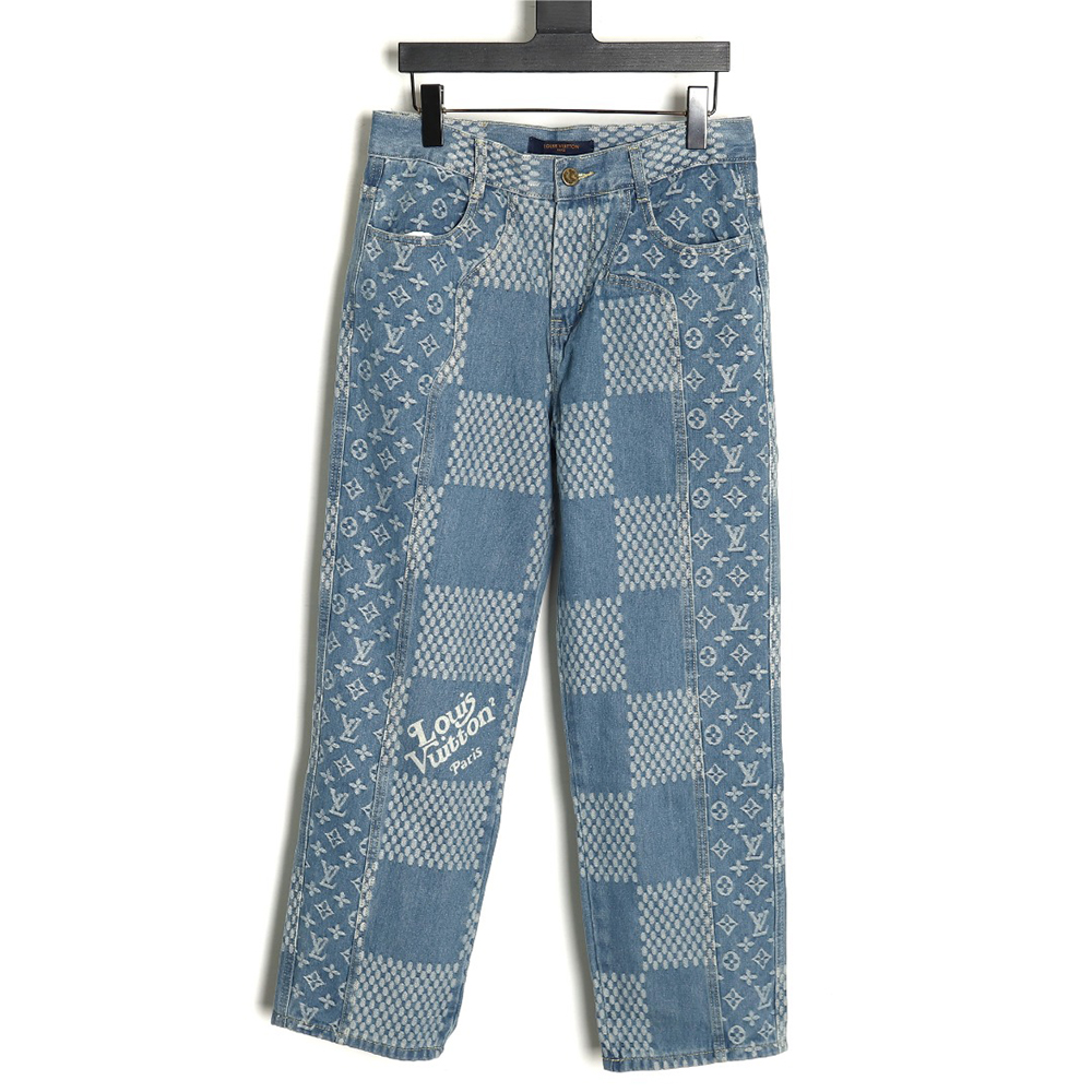 l0*is V*t0n nigo checkerboard print jeans