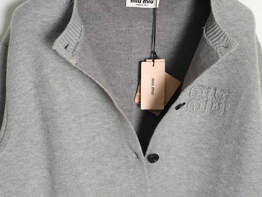 Miu miu embroidered logo sweater cardigan