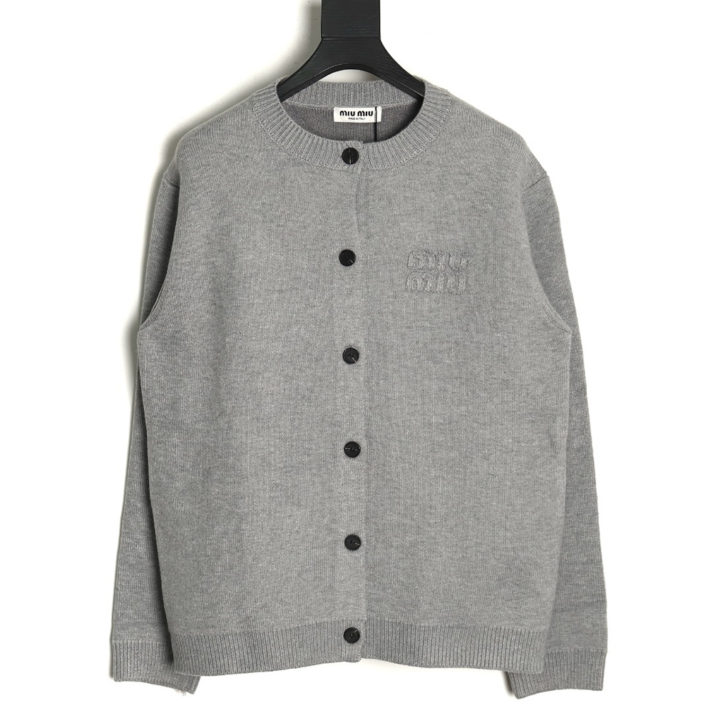 Miu miu embroidered logo sweater cardigan