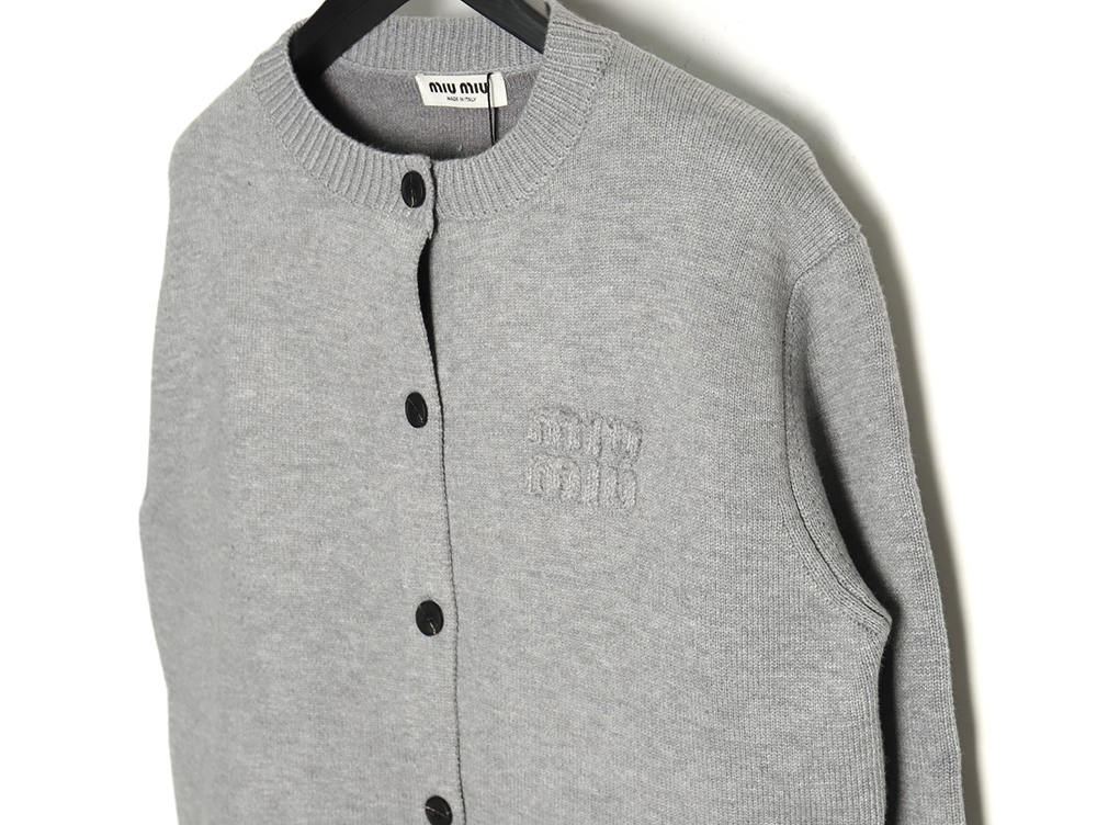 Miu miu embroidered logo sweater cardigan