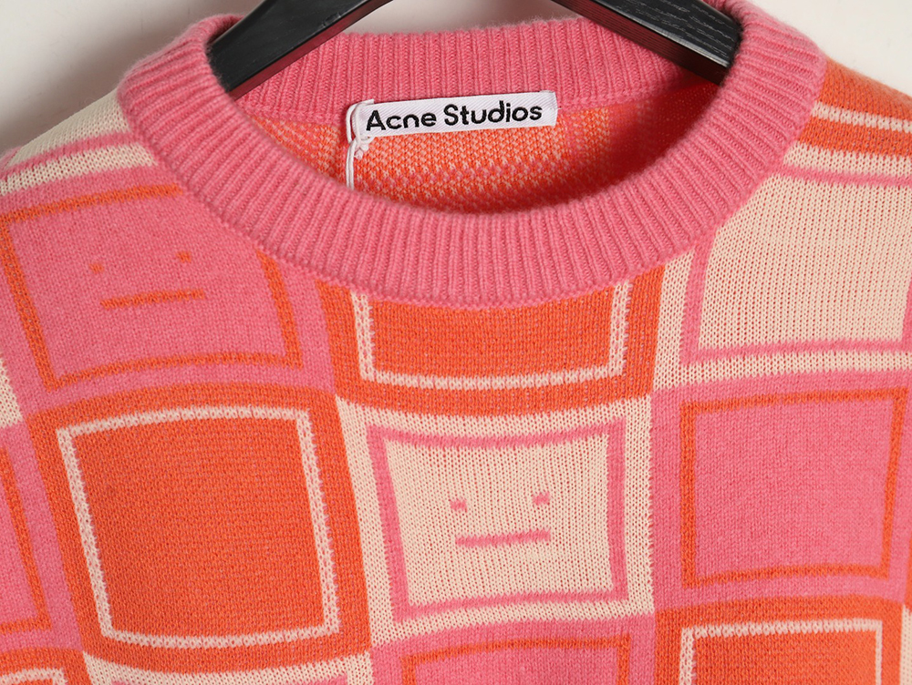acne studios square smiley F**e crew neck sweater