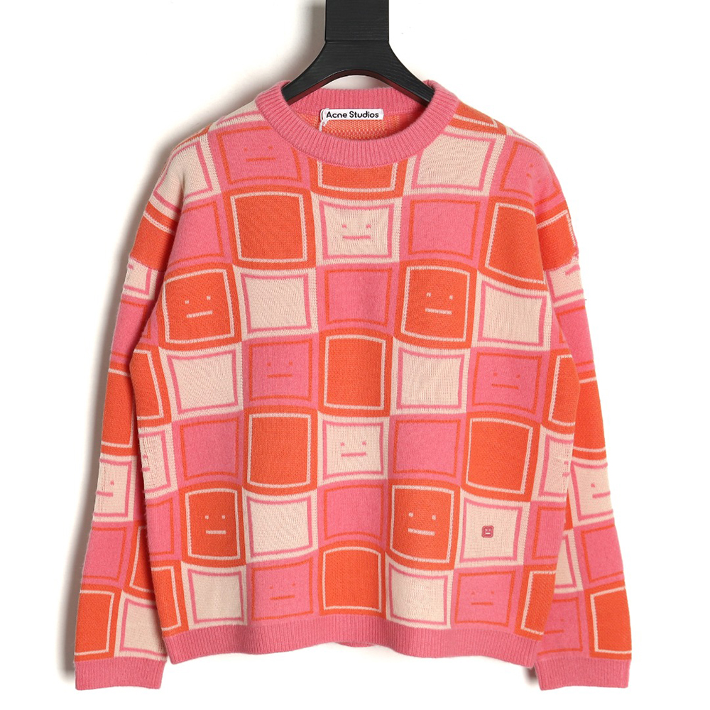 acne studios square smiley F**e crew neck sweater