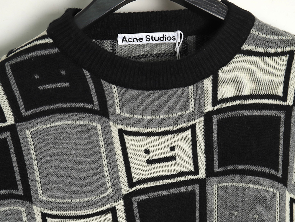 acne studios square smiley F**e crew neck sweater tsk1