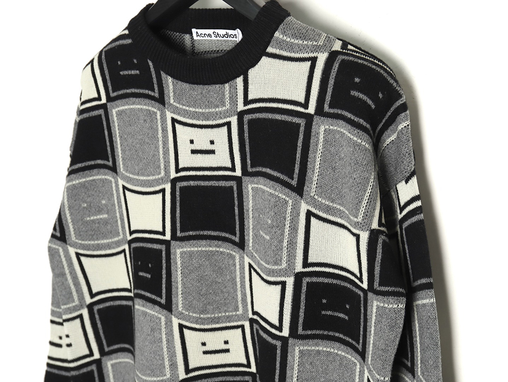 acne studios square smiley F**e crew neck sweater tsk1