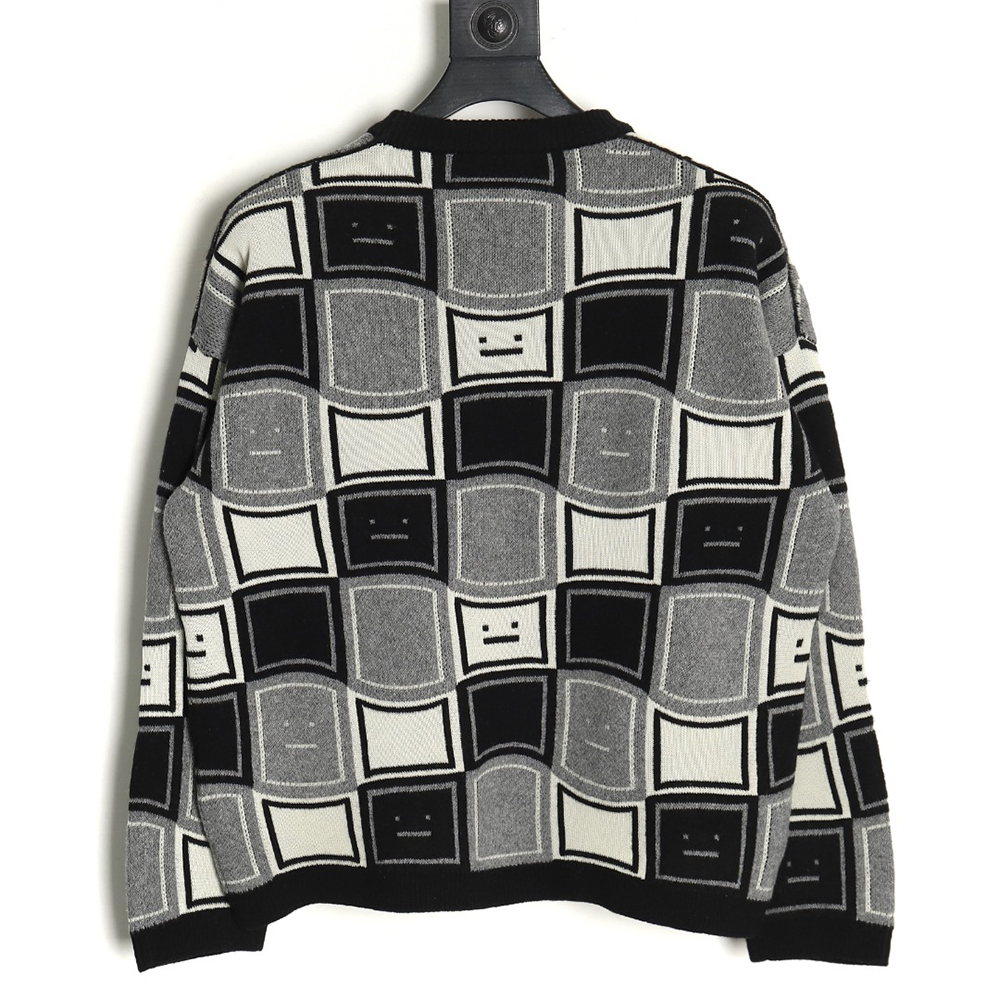 acne studios square smiley F**e crew neck sweater tsk1
