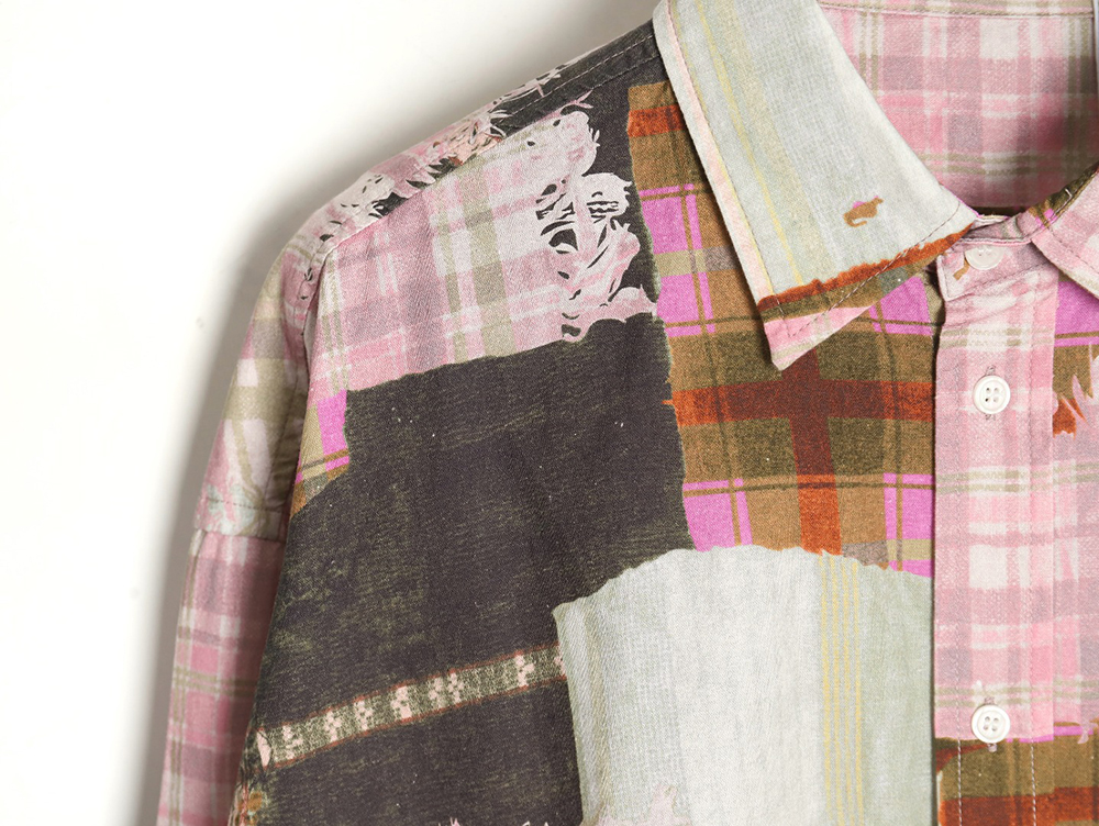Acne studios patchwork checked shirt