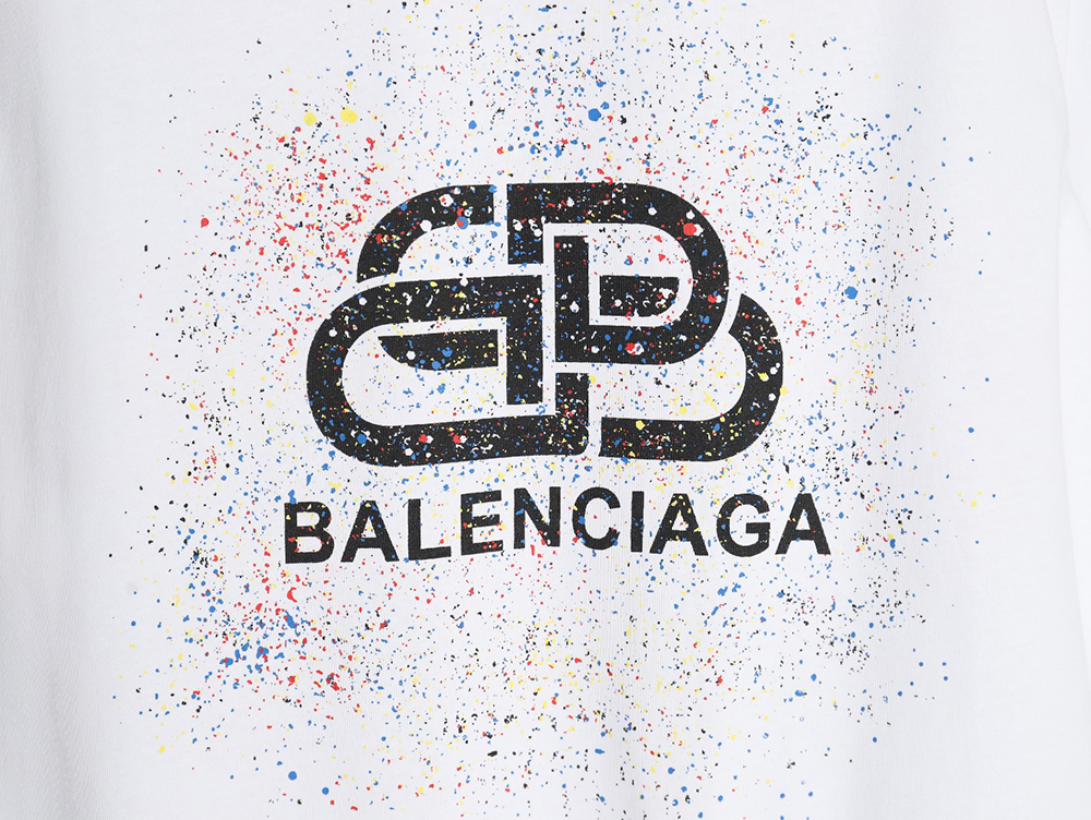 Ba*len*cia*ga ink splash lock print short sleeves