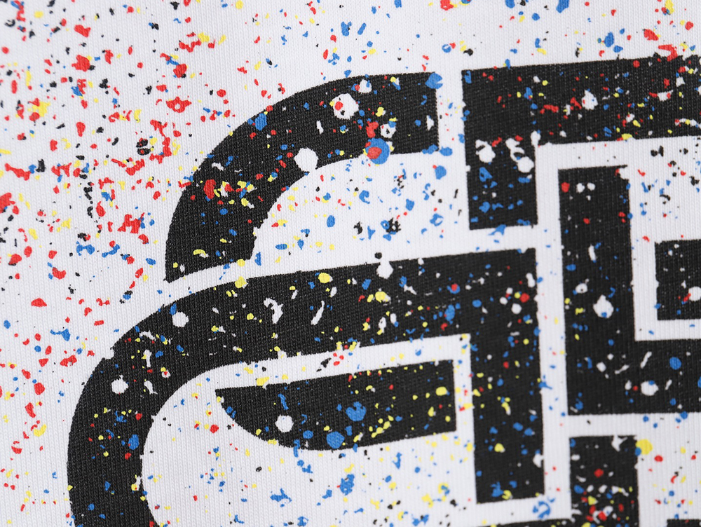 Ba*len*cia*ga ink splash lock print short sleeves