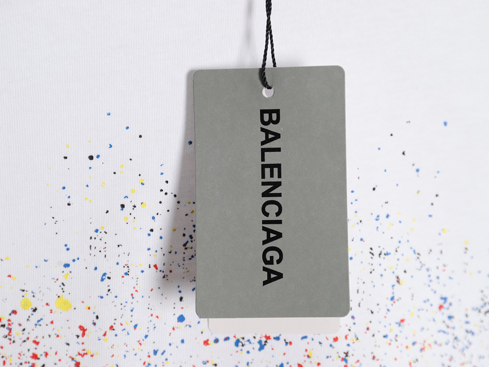 Ba*len*cia*ga ink splash lock print short sleeves