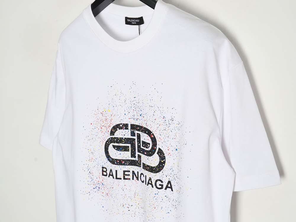 Ba*len*cia*ga ink splash lock print short sleeves