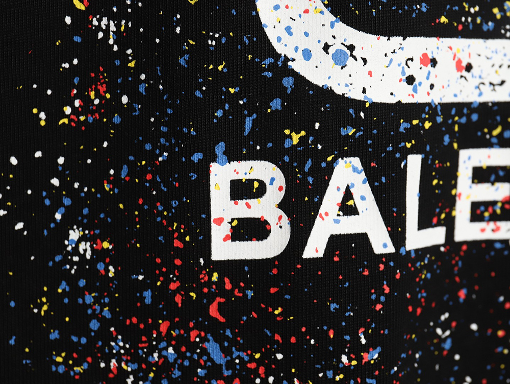 Ba*len*cia*ga ink splash lock print short sleeves tsk1