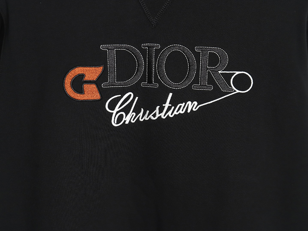 D*or safety pin embroidered crew neck sweatshirt