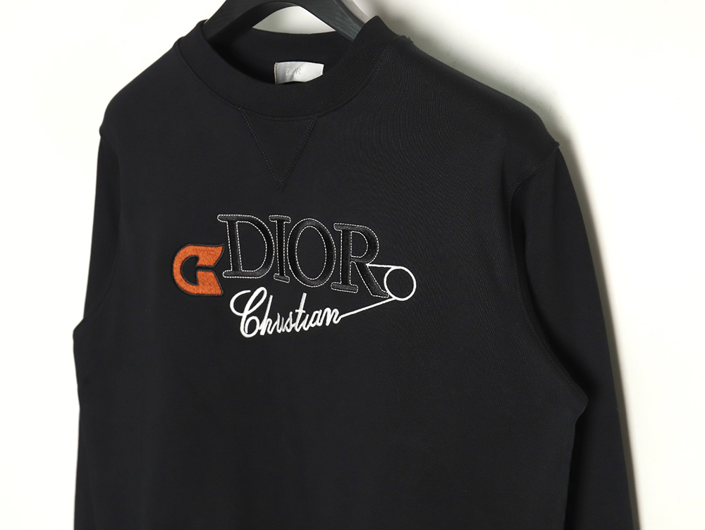 D*or safety pin embroidered crew neck sweatshirt