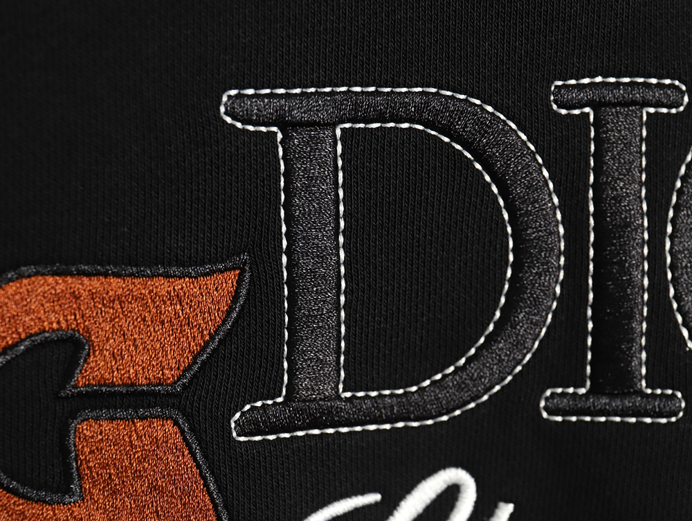 D*or safety pin embroidered crew neck sweatshirt