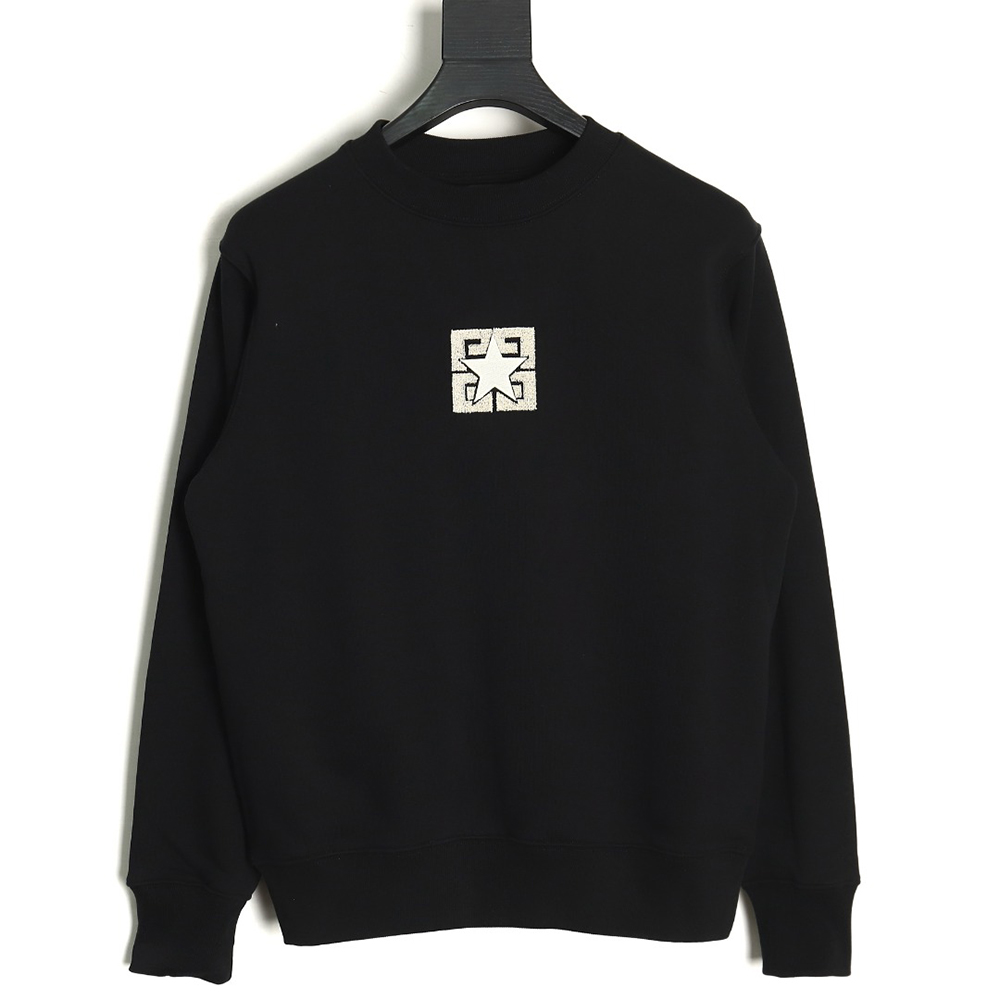 Givenchy five-pointed star embroidered crew neck sweatshirt