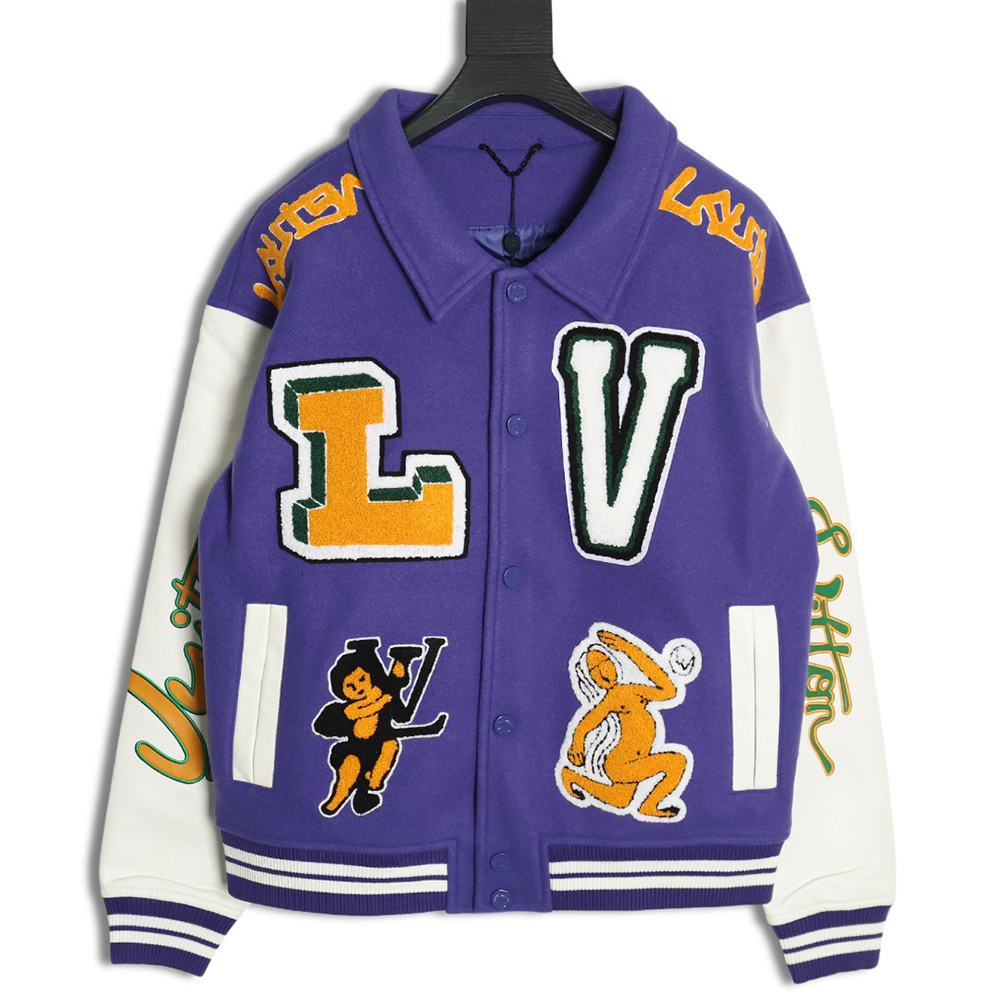 l0*is V*t0n baseball jacket with lettering logo tsk2