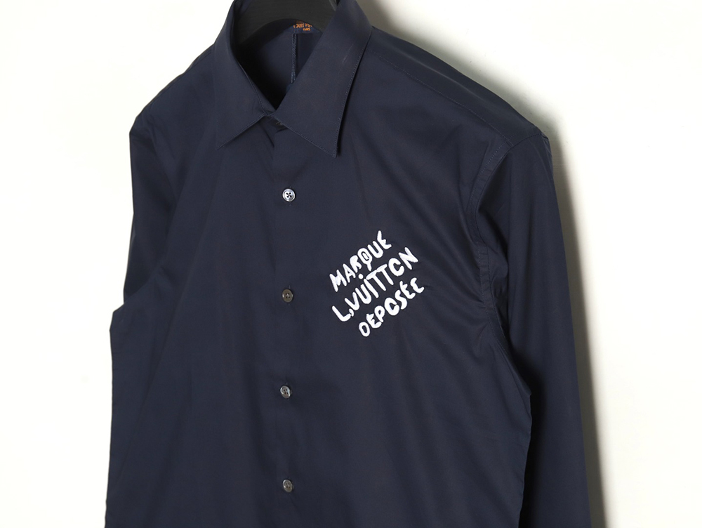 l0*is V*t0n long-sleeved shirt with lettering embroidery tsk1