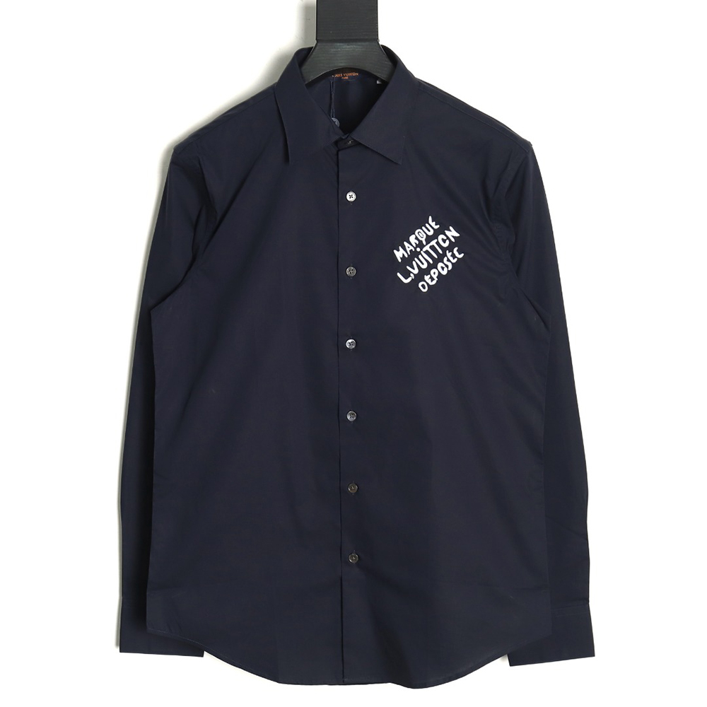 l0*is V*t0n long-sleeved shirt with lettering embroidery tsk1