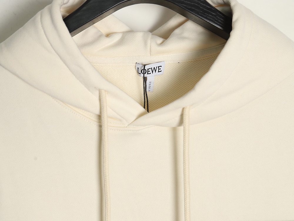 L0ew* hooded sweatshirt with embossed logo on chest and leather pockets