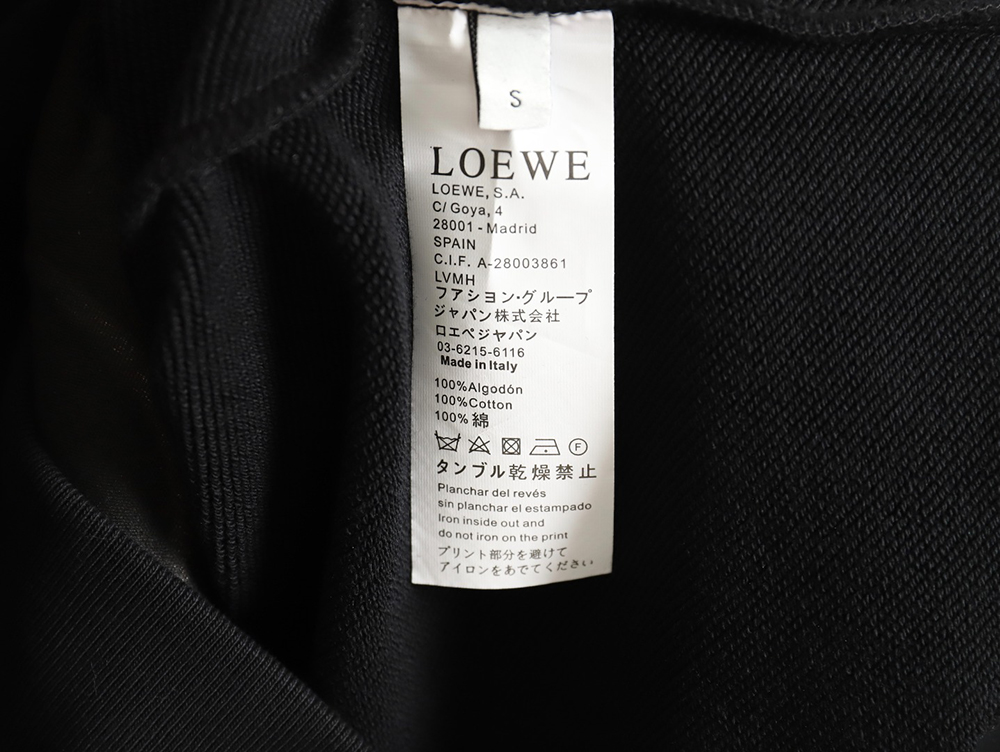 L0ew* displaced logo 3d embroidered crew neck sweatshirt