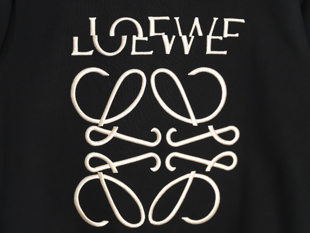 L0ew* displaced logo 3d embroidered crew neck sweatshirt