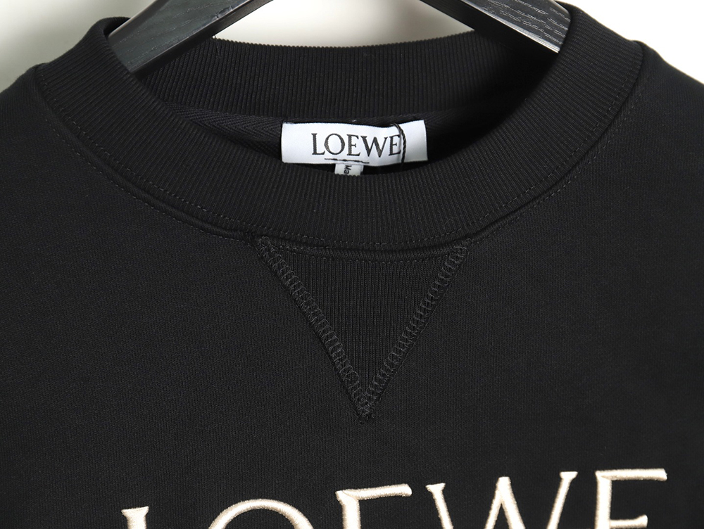 L0ew* displaced logo 3d embroidered crew neck sweatshirt