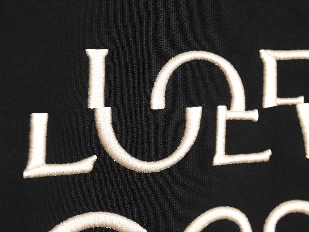 L0ew* displaced logo 3d embroidered crew neck sweatshirt