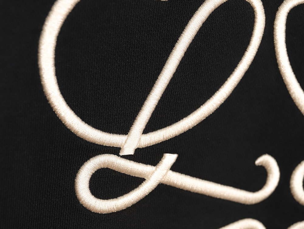 L0ew* displaced logo 3d embroidered crew neck sweatshirt